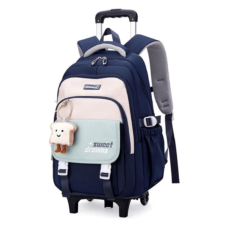 Kids' Waterproof Stair-Climbing Rolling School Backpack