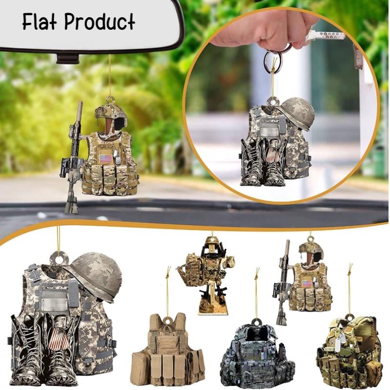 Vintage Acrylic Car Rearview Mirror Pendant Backpack Keychain Auto Interior Hanging Ornament