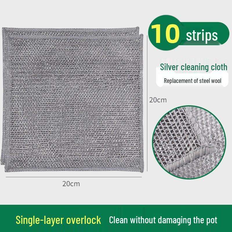 Esfregão de Lã de Aço de Dupla Face: Pano de Prato e Escova de Panela Antiaderente, Fácil de Limpar, Durável