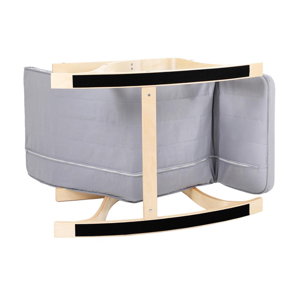 SONGMICS LYY41G Rocking Recliner Chair 5-Way Adjustable Calf Support Load 150 Kg Grey, Wood, Hellgrau, 67 X 125 X 91 Cm