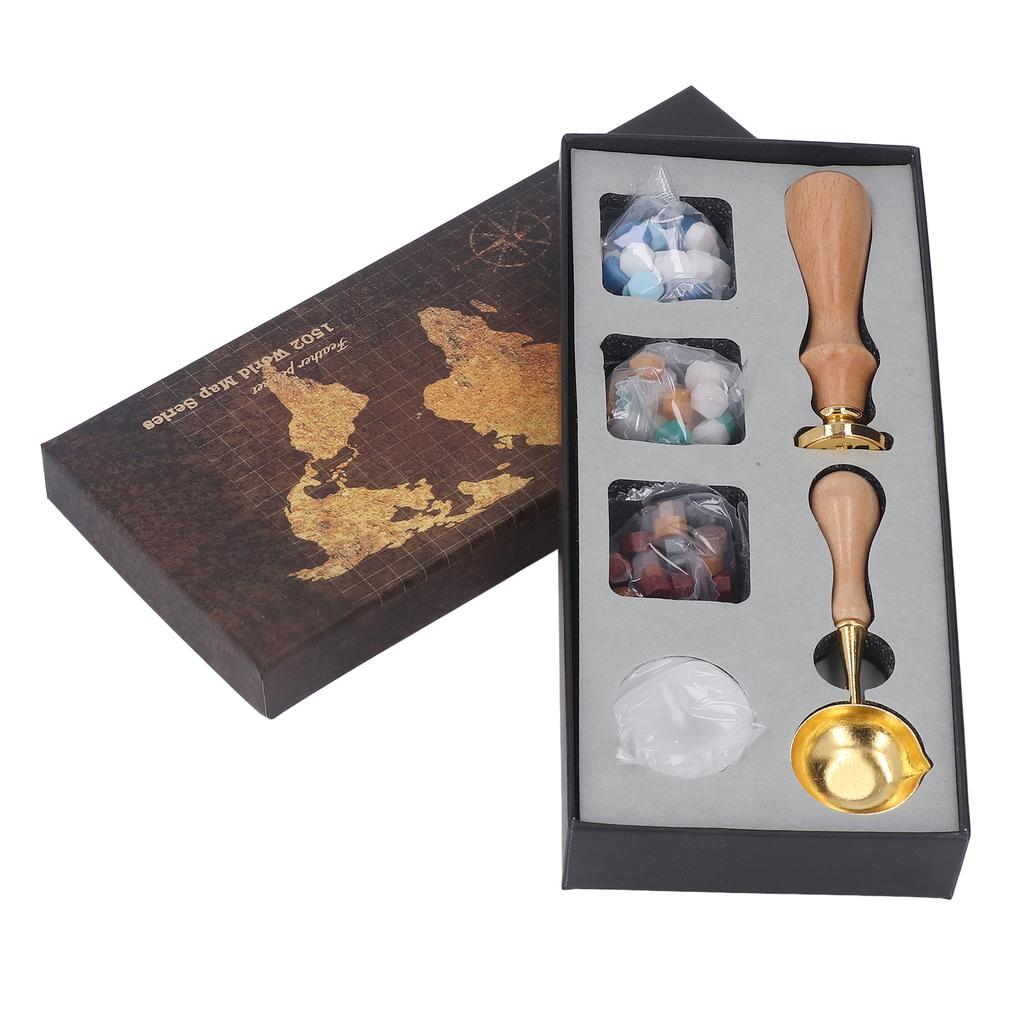 Wax Stamp Kit Clear Pattern Anti Rust Retro Letter Sealing Wax Kit for  Envelopes Invitation Deco