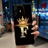Couple Case For TCL K70 4G/K70 Power 4G Bumper Black Silicone Shockproof Soft Casing Beautiful Trendy Crown Letter Pattern Cover