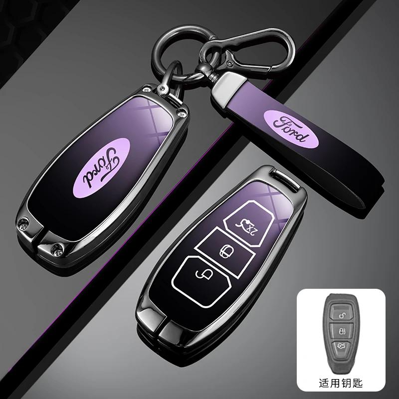 Adesivo per Auto Caldo Per Ford Nuova Custodia in Pelle per Chiave Remota per Auto Portachiavi Accessori Supporto per Ford ST Line Fiesta Focus Mondeo Ecospo