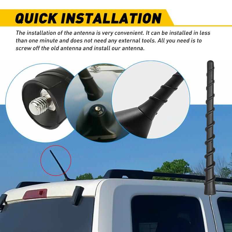 7 inch Universal Car Antenna Aerial AM FM Radio Signal Antenna Replacement With 7 Screws Car Accessories For VW Toyota Honda BMW