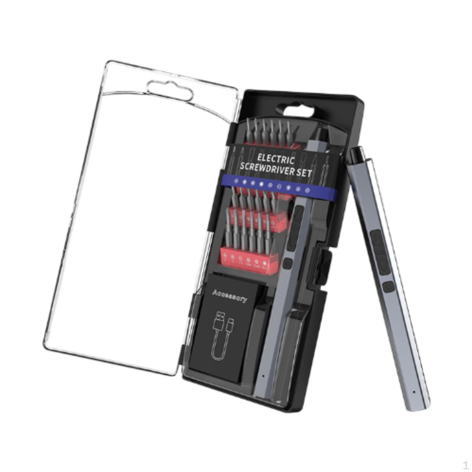 

Мини-электрический набор отверток, инструмент для ремонта, компактный с битами, светодиодные фонари для игрушек-конструкторов ПК красный