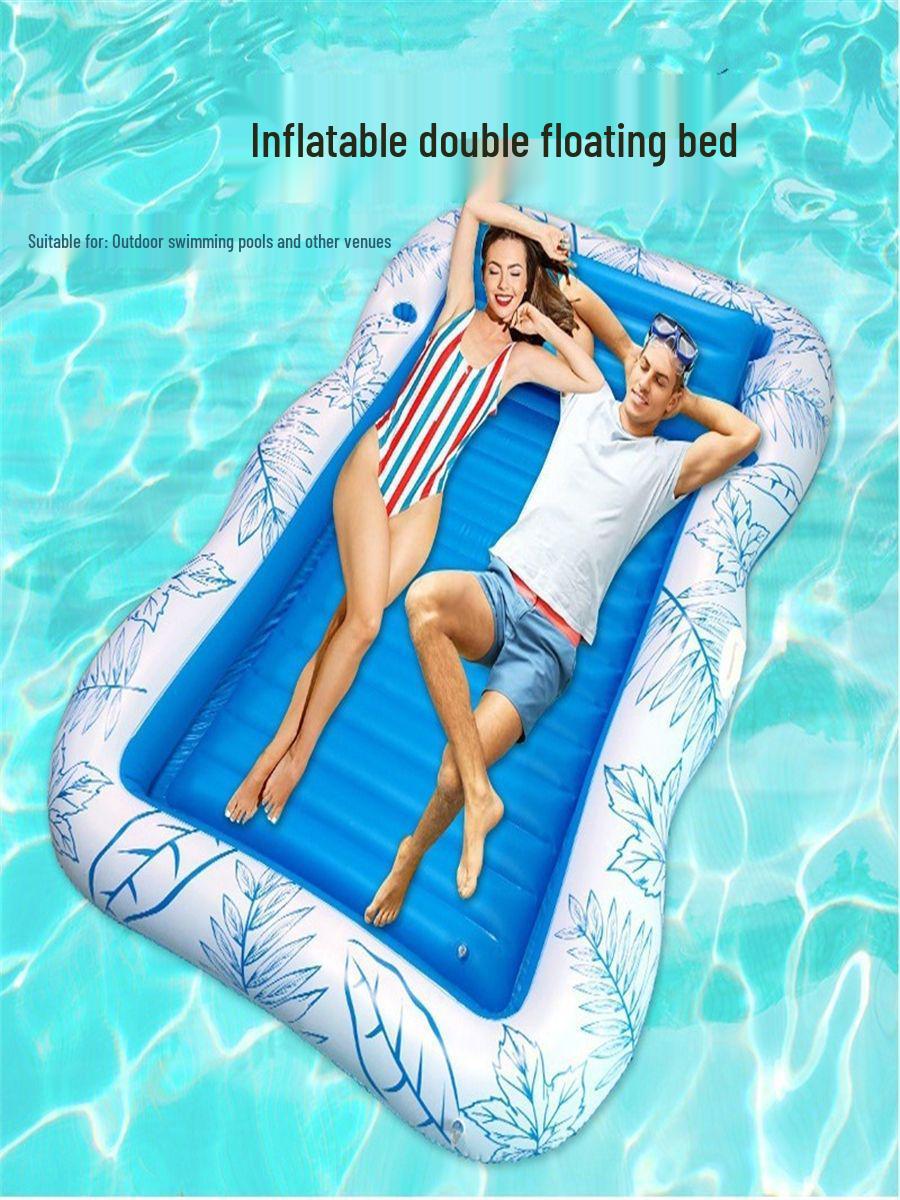 Inflatable Double Floating Lounge Chair for Summer Sunbathing 195x120 cm королевский синий