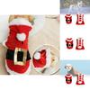 Festive Red Pet Christmas Costume Santa Outfit For Dogs Soft Acrylic Fabric