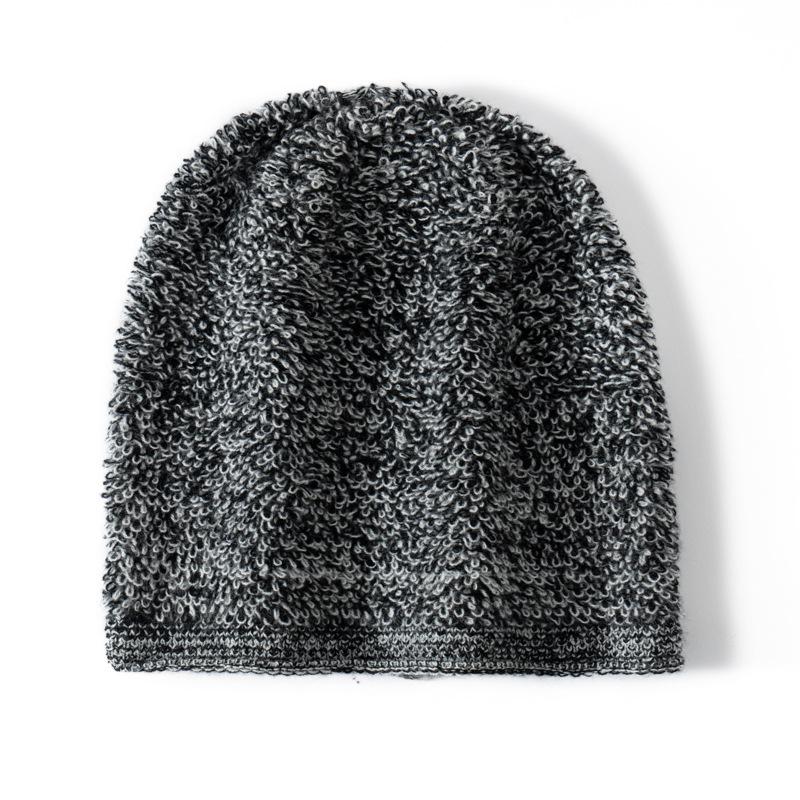 % Cashmere skin-friendly hat thickened men's and women's cold hat autumn and winter warm bag head knitted hat