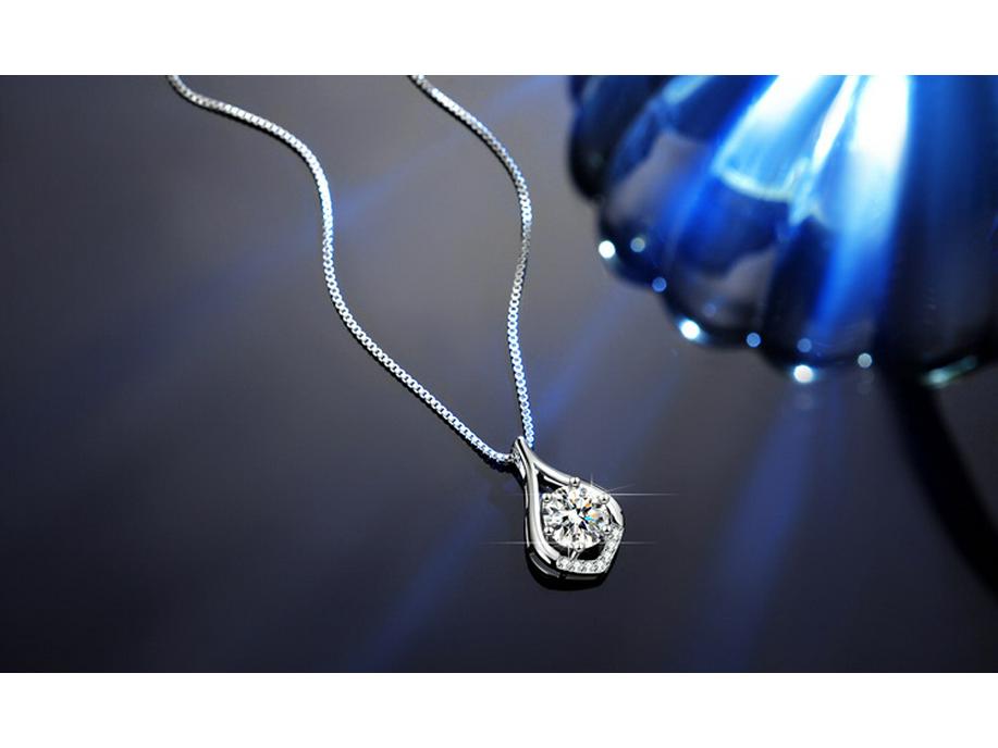 High-End Sterling Silver Moissanite Jewelry Set: Women's Necklace, Ring, and Earrings