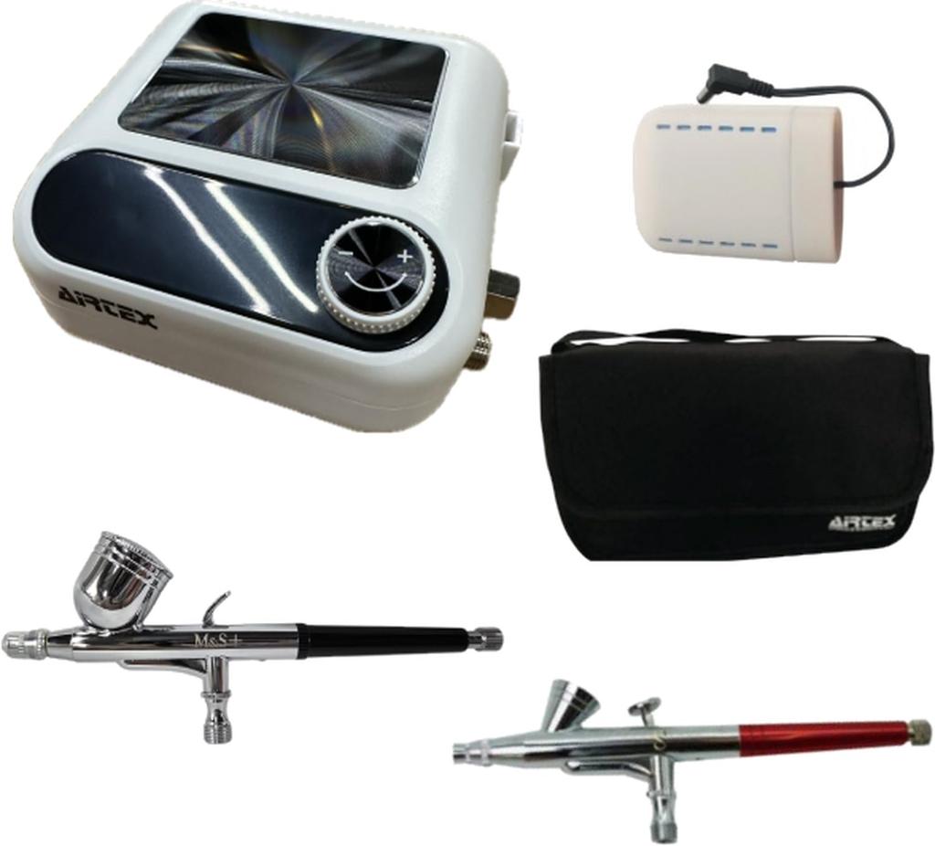 Airtex Compressor Airbrush Spica Set 0203 Model Painting Tool & 2-Piece APC032-S2