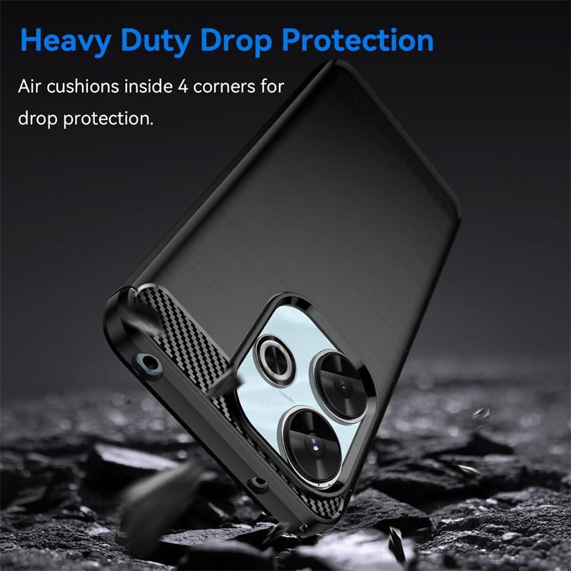 For Xiaomi Redmi 13 Case Anti-knock Shockproof Silicone Carbon Fiber Back Cover For Redmi 13 Case For Redmi 13 Case 6.79 inch