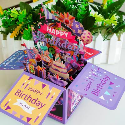 3D Greeting Card Handcrafted Happy Birthday Card Adult Kids Handmade Celebration Card