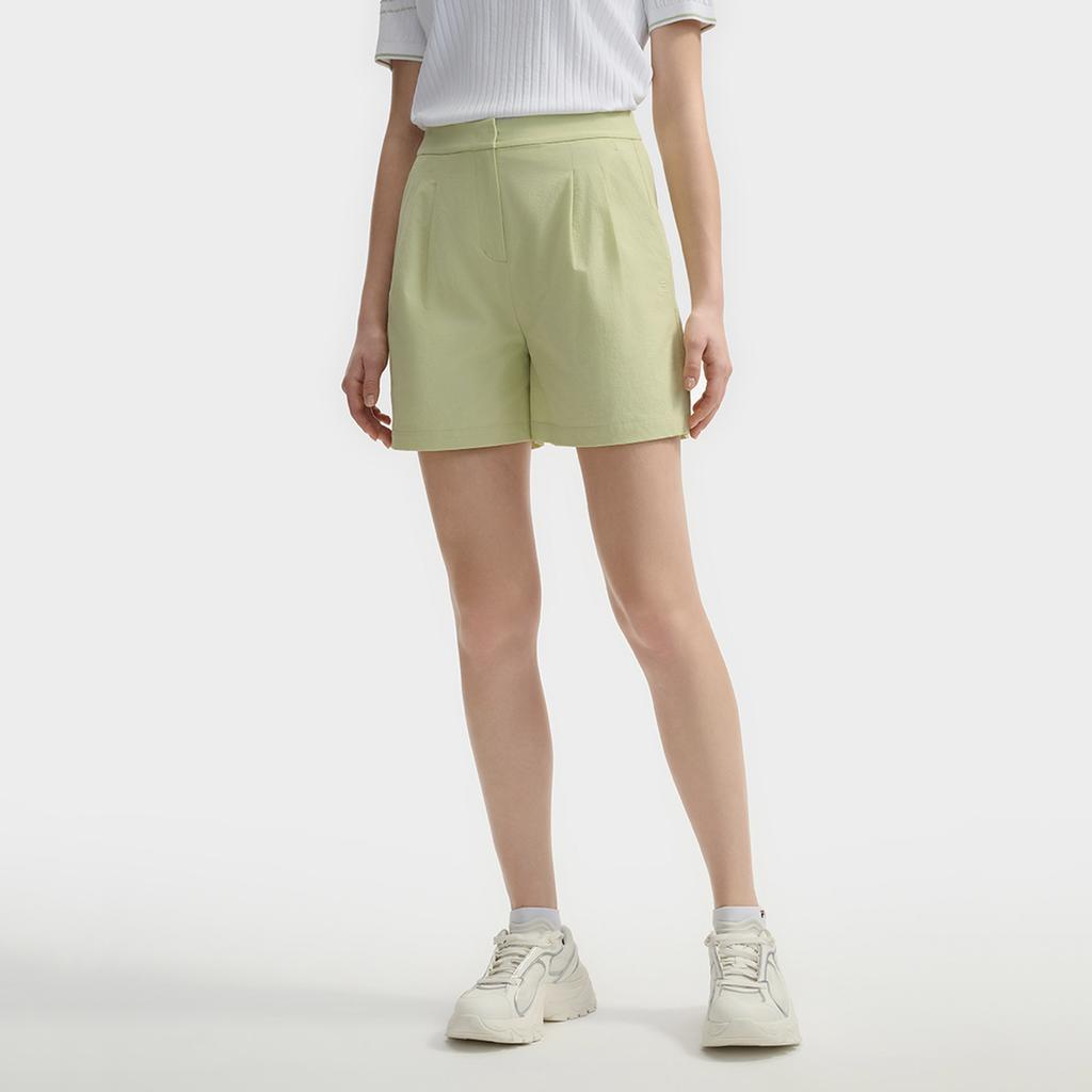 Fila White Versatile Loose Breathable Urban Functional Woven Three-Quarter Casual Shorts Women Shorts Light-Yellow F11W523803F-MT