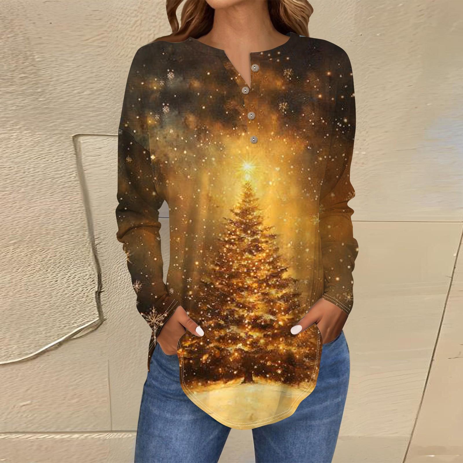 

Футболки для женщин осень повседневные рубашки с длинным рукавом на пуговицах толстовка винтажный топ пуловер XL жёлтый