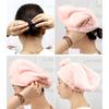 Coral Bow Fleece Solid Color Dry Hair Cap Bathroom Supplies Durable Breathable