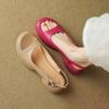 Summer 2024 New High-heeled Sandals Step On the Stool Feeling Women Open-toed Shoes Luxury Buckle Casual Thick-heeled Sandals