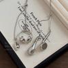 Silver earphone pendant necklace, advanced sense, exquisite and versatile, niche, unique design sense, personalized simplicity, pull neck chain