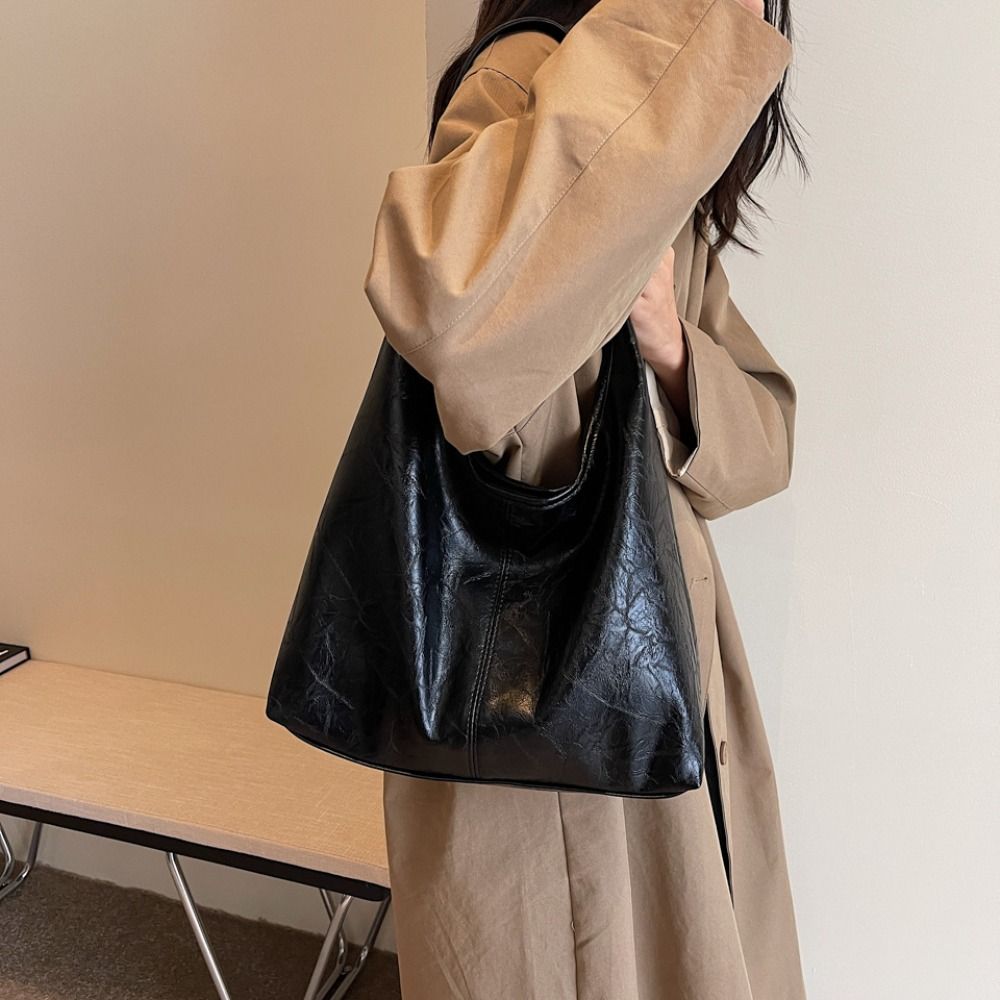 

Handbag Soft PU Shoulder Bag with Small Inner Bag Underarm Bag Retro Waterproof Tote Bag Travel коричневый
