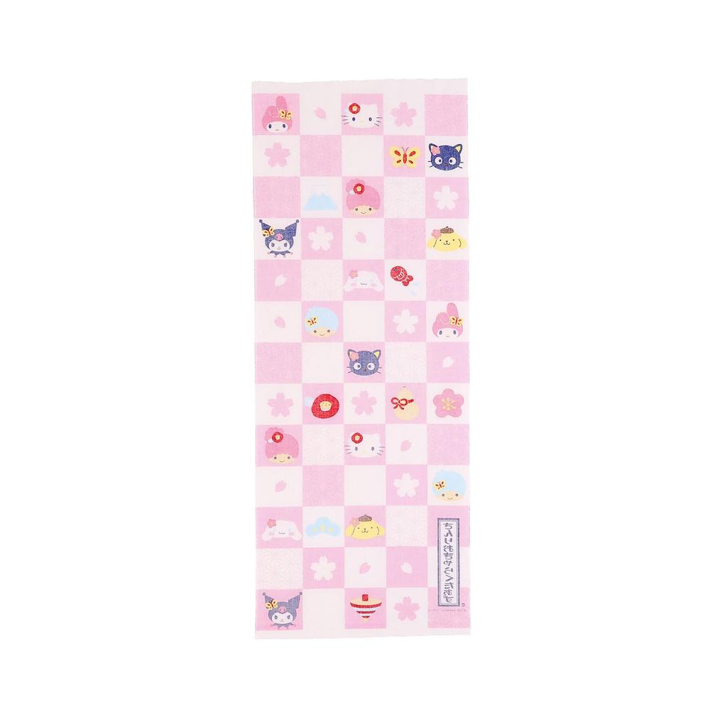 Marushin Tenugui hand Sanrio Characters Sakura Biyori Blossom Nostalgic Revival Made in Japan Bath Towel Souvenir Overseas Foreign Dishcloth