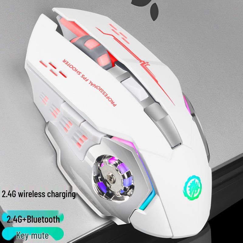 Silent Rechargeable Bluetooth Wireless Mouse for Office & Gaming - Universal Laptop Accessory