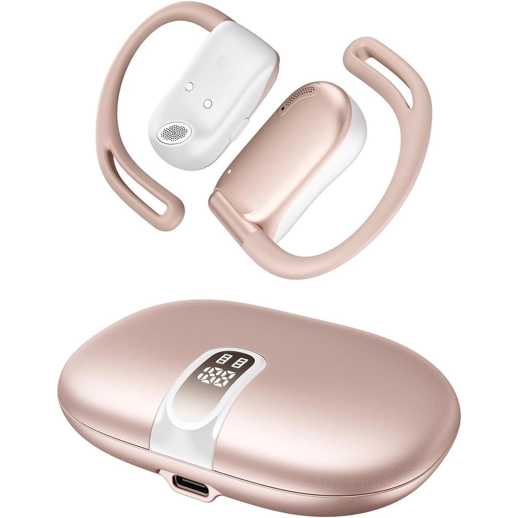 Open Ear Headphones Bluetooth 5.4 Air Conduction Wireless Earbuds Extra Bass 48H Playtime Earphones 3 EQ Modes, ENC Mic, IPX5 Fit for Workout Running
