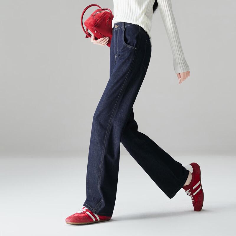 SOFSIL Women's Relaxed High-Waist Wide-Leg Straight Denim Jeans