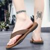 Men's Summer Outdoor Stylish Trendy Thong Flip Flops Unique Thick Sole Non-Slip Wear-Resistant Casual Beach Sandals