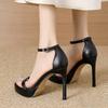 Fashion Liyke Summer Fashion 11CM Stiletto Women Platform Sandals Soft Cozy Open Toe Ankle Strap High Heels Banquet Party Dress Shoes