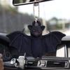 Black Fun Cat Bat Acrylic Car Ornament Whimsical Auto Decoration Interior