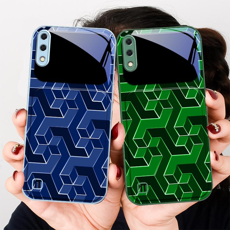 Abstract Geometric Grid For Samsung A01 02 03 Core 04 05 06 10 12 13 14 5G 15 16 M02 12 Note 8 9 10 20 Glass Ultra Phone Case
