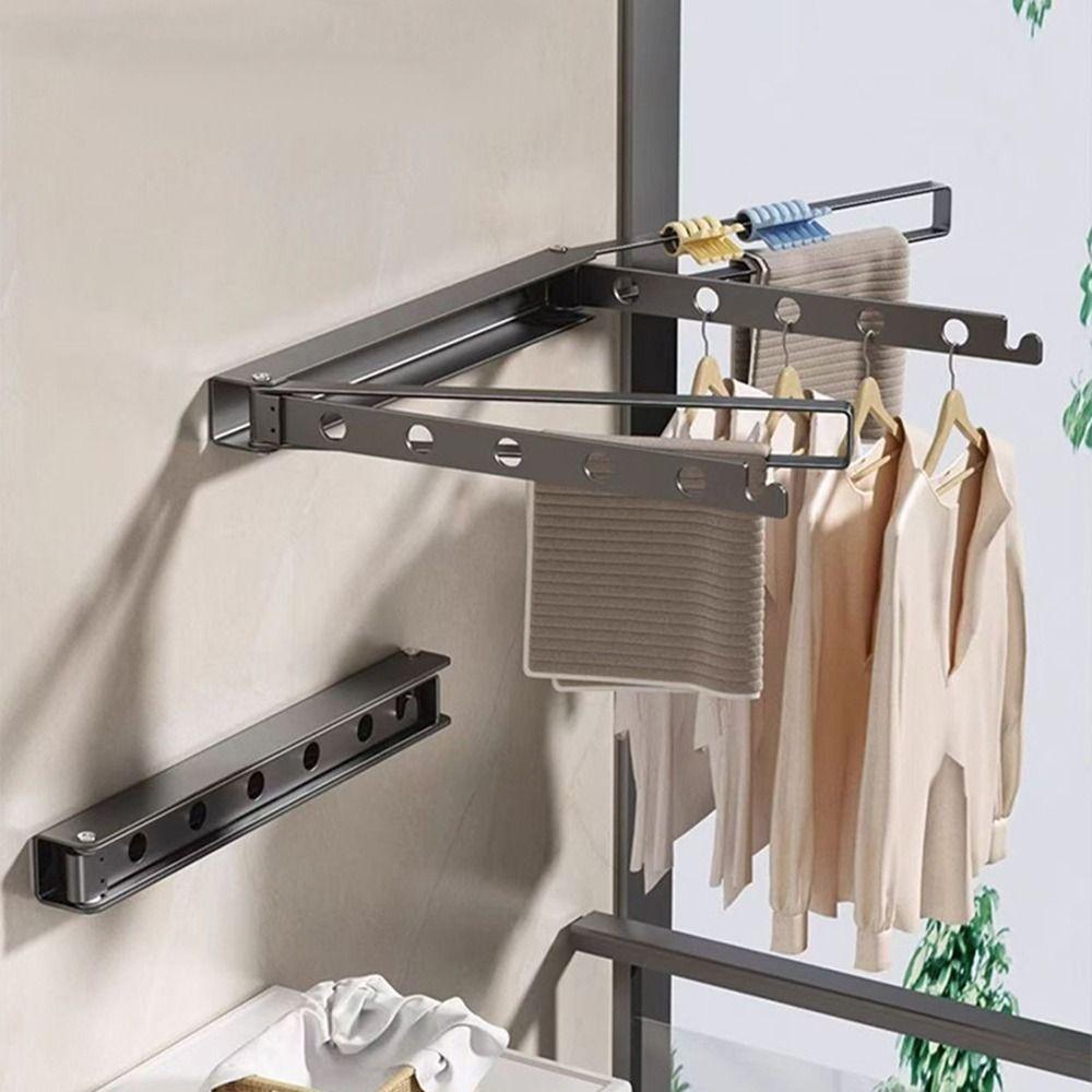 Wall Mounted Invisible Drying Racks Pull Type Clothing Drying Rack  Indoor