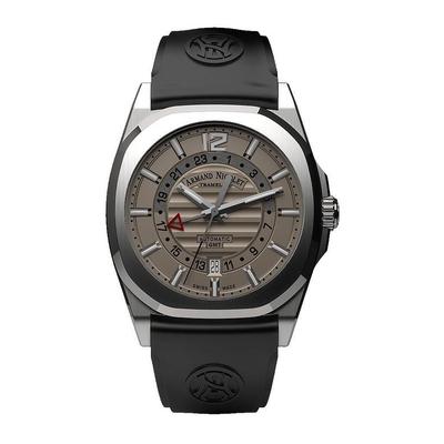 Tramelan J09 GMT Grey Dial Automatic A663AAA-GR-GG4710N Black Rubber Strap Men's Watch