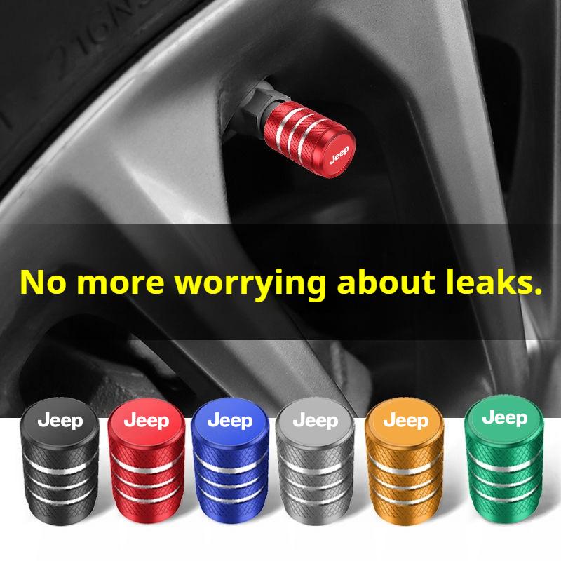 5PCS Car Tire Valve Stem Caps for Jeep Renegade Wrangler JK JL Grand Cherokee Compass Patriot Wheel Anti-Leak Valve Cover