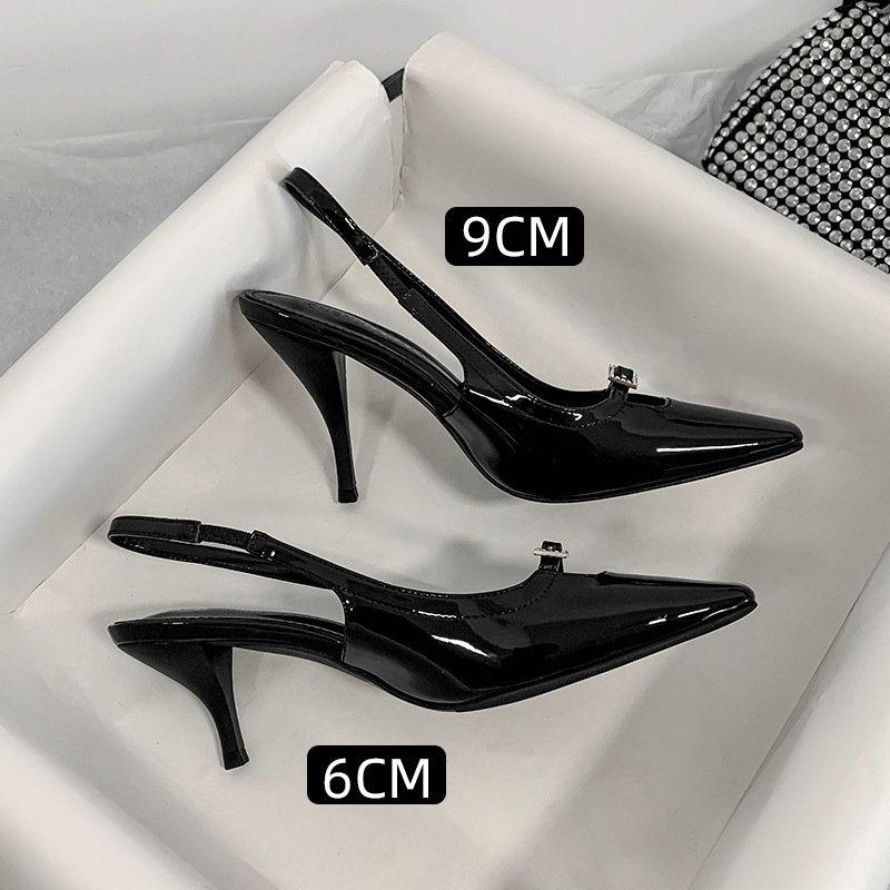 Fashion Small Heel Shoes Niche Design Sense Baotou Sandals Women'S Summer 2024 New Cat Heel Shoes