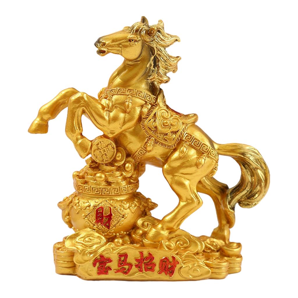 Resin Horse Statue Zodiac Blessing Souvenir Feng Shui Chinese Year 2026 Zodiac Horse Statue for Success Strength and Prosperity
