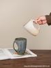 Vintage Handmade Double-Color Ceramic Mug - Large Capacity, Textured Pottery Cup for Coffee or Water