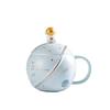 Planet Mug with Lid Coffee Cup Drinking Water Ceramic Oatmeal Cup Female Couple Water Cup Home Creative Breakfast Cup