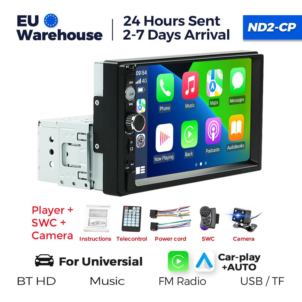 ND2 Universal 1Din Car Radio Stereo 7inch HD Touch Screen Multimedia Player BT Autoaudio FM Receiver Mirror Link Monitor
