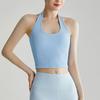 2026 New European and American Style Sexy Halter Neck Women's Push-Up Running Fitness Bra Outerwear Waist-Cinching Yoga Tank Top