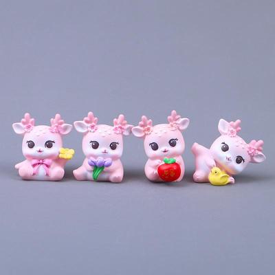 Mini Cute Girlish Deer Resin Craft Ornament for Desktop