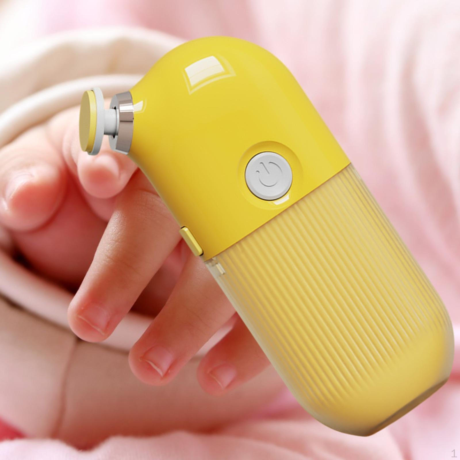 

Electric Child Nail Trimmer Trim Polish Grooming Kit Portable Infant Adjustable with 6 жовтий