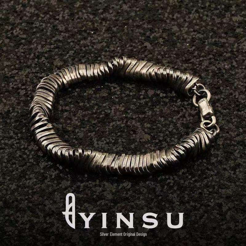 

Мужской Модный Винтажный Плетеный Унисекс Хип-Хоп Браслет - Темный Авангардный Потертый Стиль 20 cm