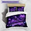3pcs Custom Name Purple Magic Hat Bedding Set Printed Bedding Set Duvet Cover Closure Includes 1 Duvet Cover & 2 Pillowcases Bedroom Decor