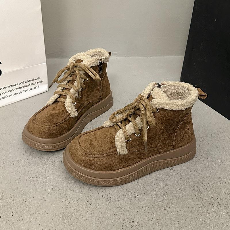 

Женские мягкие эластичные толстые подошвы зимний мех теплые противохолодовые утепленные сноубутсы нескользящие износостойкие повседневные спортивные ботинки Мартин из хлопка 40