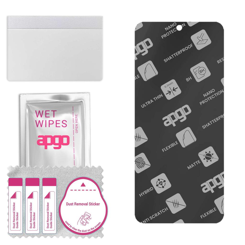 apgo Sticlă de protecție MATTE Hybrid compatibilă cu Xiaomi Redmi Note 9 Pro, sticlă nano flexibilă, înlocuitor excelent pentru sticlă securizată, rezistență la zgârieturi