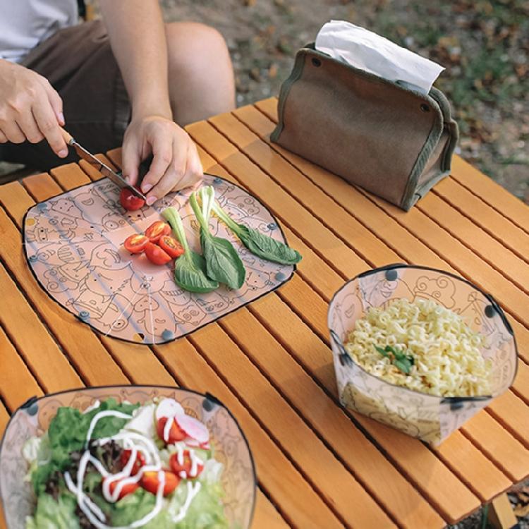 Lightweight Folding Bowl Plate Cup Filter Portable Plastic Picnic Tableware