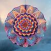 Vibrant 10-inch Mandala Wind Spinner – 2D Kinetic Metal Art with Colorful Floral Design, 360° Rotating Hook for Garden