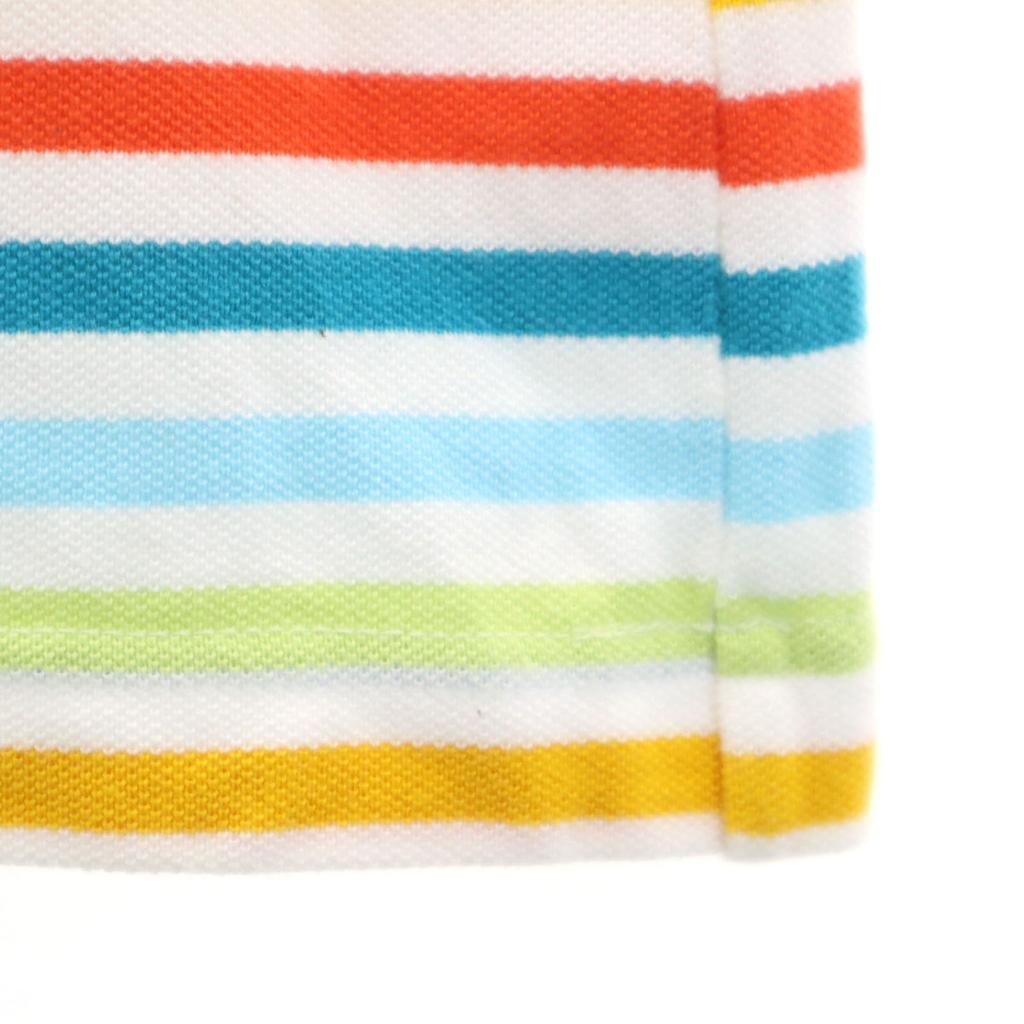 Lacoste Made In Japan Border Pattern Short Sleeve Polo Shirt 40 Fawn Women Used