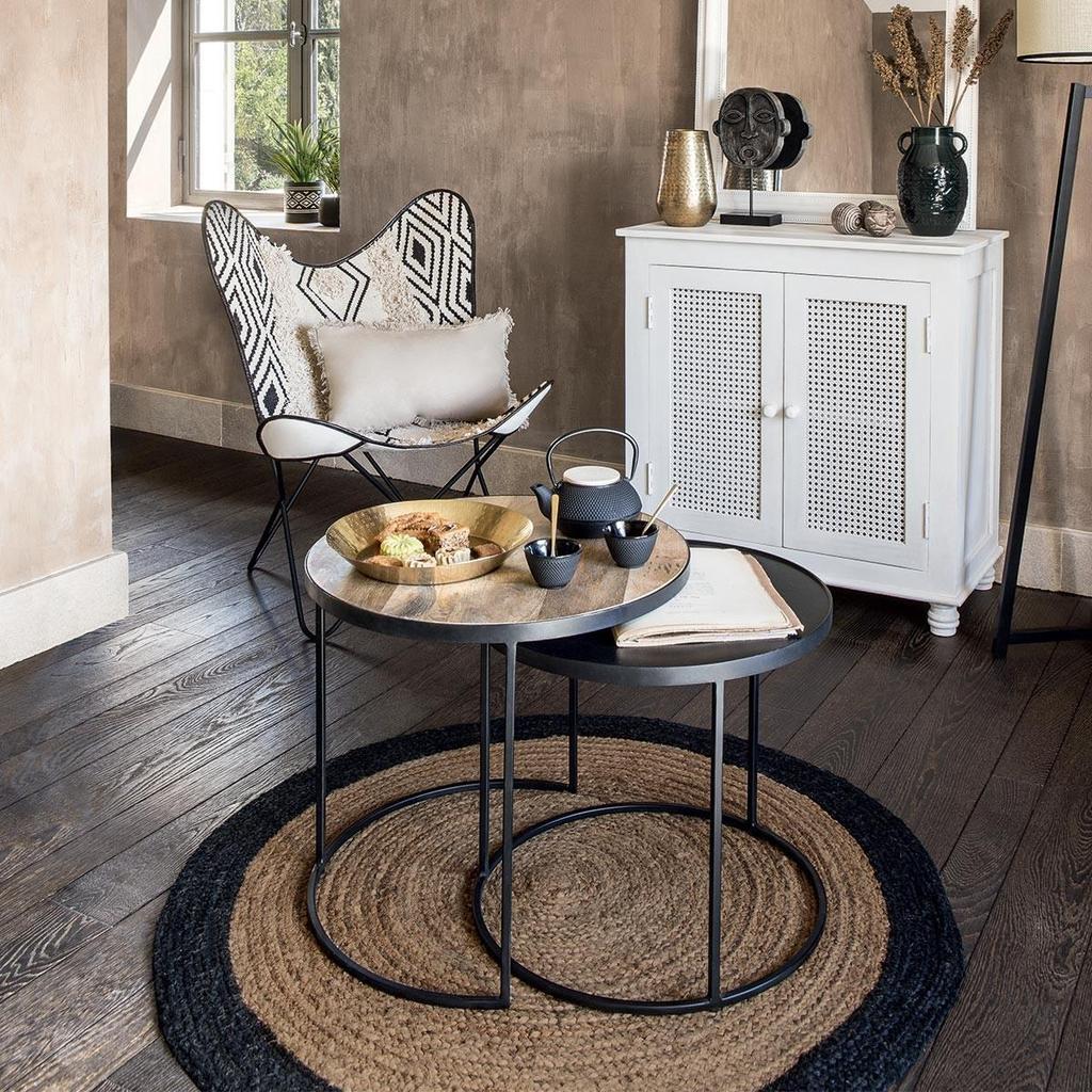 ROUND RUG 120cm JUTE BORD NATURAL boho