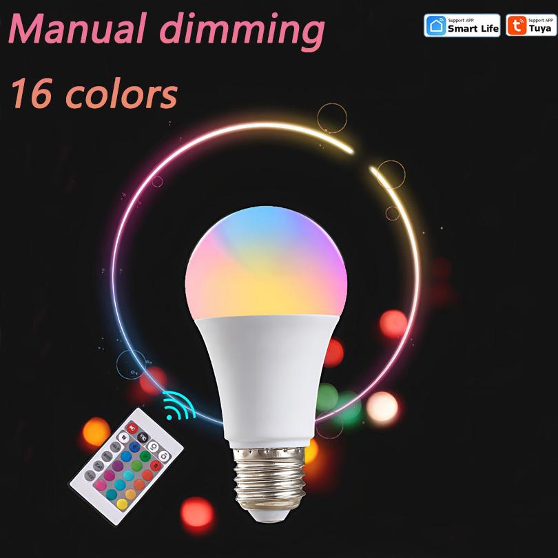 2 STÜCK RGB Glühbirne LED Mehrfarbige Glühbirne E27 8W 9W 220V Haushaltsbeleuchtung Dimmbar 24 Tasten Fernbedienung Smart Lampe Atmosphärenlicht